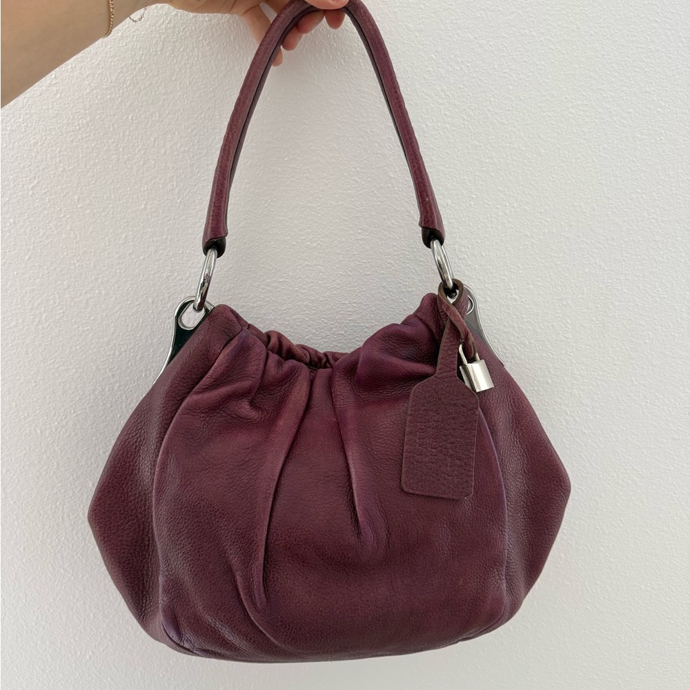 Authentic Prada Women's Burgundy Leather Hobo Bag - Picture 3 of 8